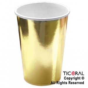 VASO POLIPAPEL ORO 266CC  x 6 UNIDADES